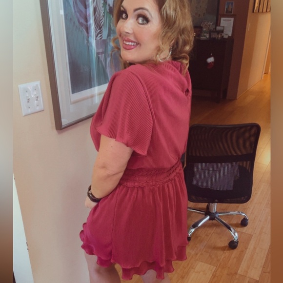 She + Sky Red Mini Dress - Picture 2 of 11